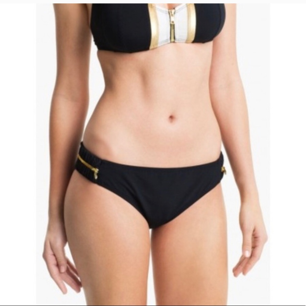 Bleu Rod Beattie bikini with gold zipper detail